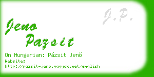 jeno pazsit business card