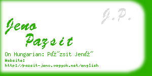 jeno pazsit business card